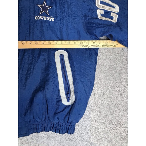 Vintage 90s NFL Dallas Cowboys Starter Zip Up Hooded Jacket Coat Size Large - Picture 13 of 16